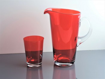 Jarra - Vaso Conico C/Rojo